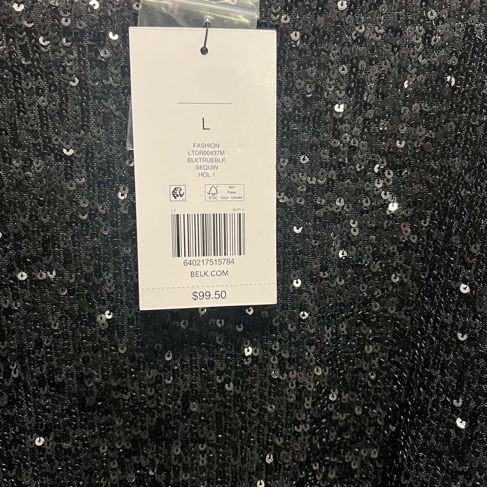 Beautiful, black sequin dress
